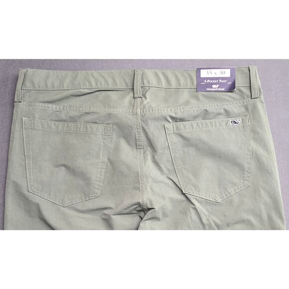 Vineyard Vines Performance Golf Pants Mens 35x30 Surplus Green Stretch 5 Pocket - Picture 7 of 8